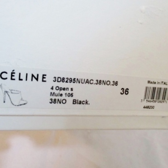 NEW CELINE PARIS ITALY Open Toe Shoe Slide Mule - Picture 3 of 7